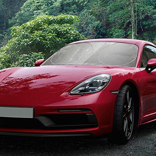 Vech Car Windshield Sunshade with Bonus Steering Wheel Cover Sun Shade. 170T Reflective Polyester Blocks Heat and Sun. Foldable Sun Shield That Keeps Your Vehicle Cool (60 x 27.5 in)
