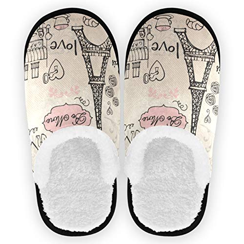 Visesunny Stylish Men Women Slippers - Unisex Adults House Shoes Lightweight Indoor Travel Warm Slippers