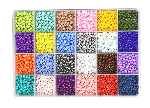 Image of Mandala Crafts 6 /0 Glass Seed Beads for Beadwork - 3600 Pcs 4mm Multicolor Round Small Rocaille Beads for Jewelry Making, Necklace Bracelet Earring Craft Supplies