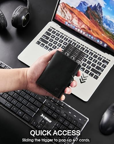 Image of Large Capacity Wallet - Black, Nylon, Leather, Aluminum, Pop-Up, Spacious, ID Window, Photo Slot, Scratch Resistant, Lightweight, Secret Compartment, Card Holder