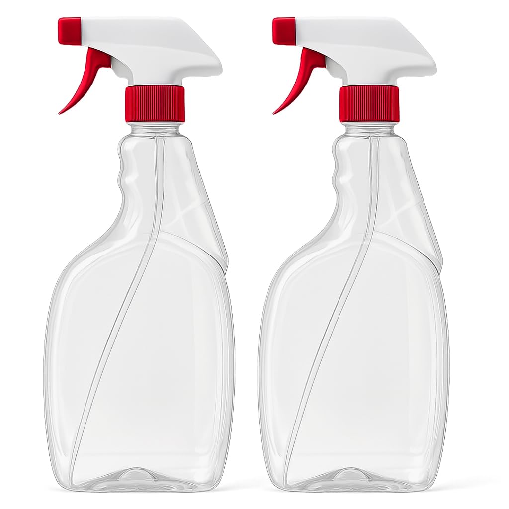 Swish Super Spray Bottles 800ml, (27oz), Water Trigger Spray Bottle, Plant Mist Clear Empty Plastic prayers for Gardening, Cleaning, Air Frefreshner Pack of 2 Pcs (Red Trigger)