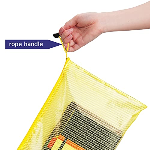 6 Pack Mesh Zipper Pouch Document Bag Waterproof Zip File Folders For School Office Supplies Travel Storage Bags (Colorful) #TOP5