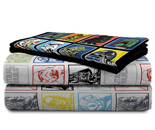 Image of Jay Franco Kids Sheet Set with Fitted, Flat Sheets & Pillow Cover - Ultra-Soft Bedding with Pillowcase for Room Decor, Multi - Star Wars, 4 Piece Queen