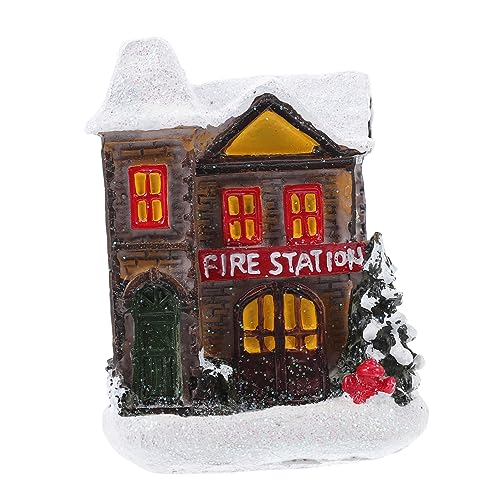 KOMBIUDA 1pc Miniature Resin House Ornament Xmas Decor for Tabletop Bookshelf for Christmas Parties and Festive Decorations Adorable Scene for Photos and Holiday Cheer