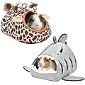 Avont 2 Pack Guinea Pig Bed House Hideout for Cage, Small Pet Washable Warm Sleep Bed for Dwarf Rabbits Chinchillas Hamsters Hedgehogs Ferrets Bearded Dragons and Rats