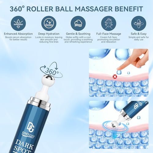 Dark Spot Remover for Face and Body, Dark Spot Corrector Serum, Melasma Treatment for face, Age Spot & Freckles Remover, Skin Care Serum for Uneven Skin Tone with 360° Roller Massage Ball, 0.67 fl. oz - Image 6