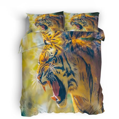 double duvet cover Tiger-king size duvet covers Fade-resistant bed linen made with breathable microfiber and reversible print for stylish comfort EL3030