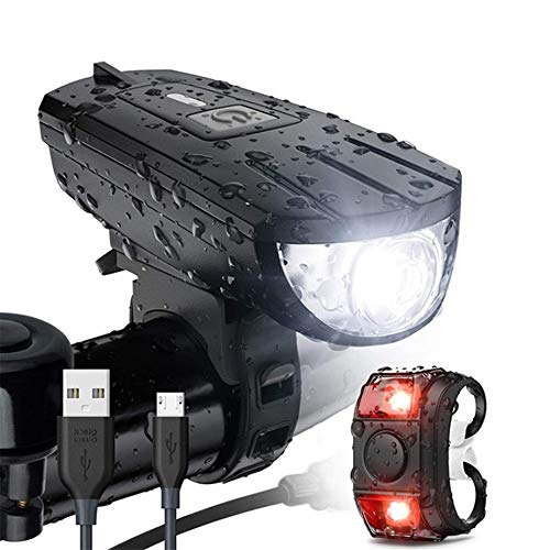FANZHOU Fahrradlicht-Set, USB wiederaufladbares Fahrradlicht, sofortige Installation, Fahrradscheinwerfer, Vorder- und Rücklicht, passend für alle Fahrräder