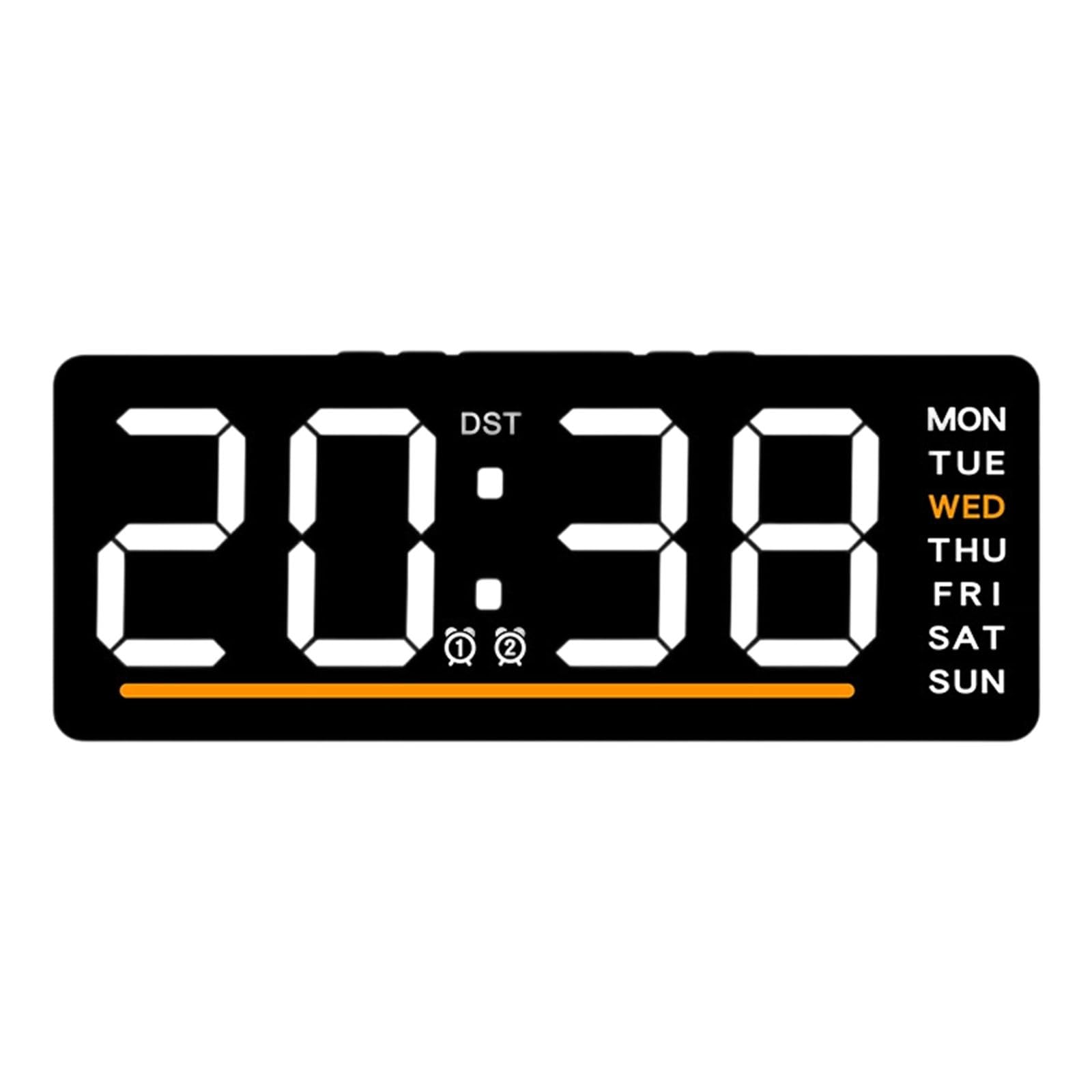 Buxuaaaa Orange1 Multifunctional Led Alarm Clock With Temperature Calendar Display Quiet For Light Sleepers Quiet Bedroom Clock
