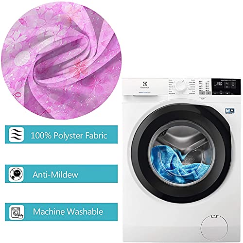 Rideau de douche rose en polyester durable et impermeable KnSam 165x200cm - 6