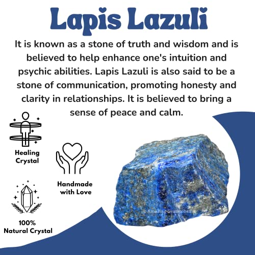 Image of Amazing Gemstone 2 Pieces Lapis Lazuli Stone Crystals and Healing Stones, Raw Natural Rocks for Tumbling and DIY Raw Stones and Crystals