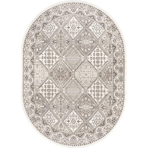 Nuloom OWMN04A-O406 Oval 4X6 Becca Traditional Tiled Area Rug, Beige, Faded Transitional Design, Stain Resistant, For Bedroom, Dining Room, Living Room, Hallway, Office, Kitchen thumb #7