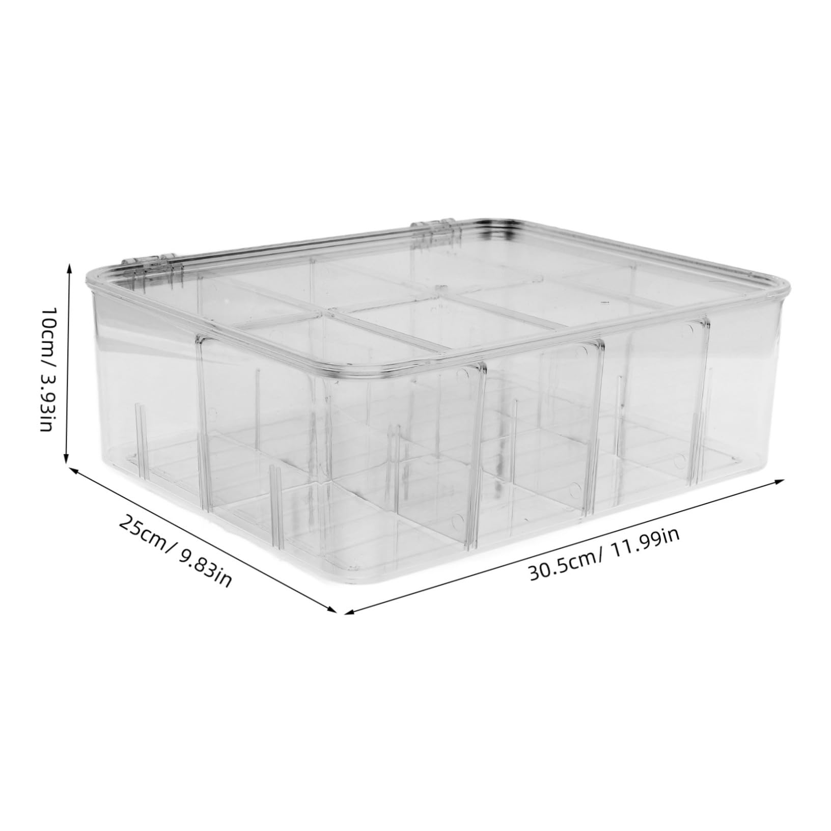 COLLBATH Große Gemüseschale mit Deckel aus Pet 8 Fächer Aufbewahrungsbox für Kühlschrank Stapelbare Kunststoffbox zur Frischhaltung und Einfachen Entnahme zu Hause