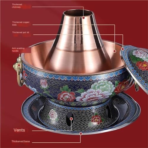 Olla china de cobre para hotpot 36 cm miniatura 5