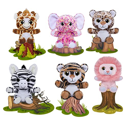 Ho-Ef Stuffed Animal Plush Toys Set, 6 Inch Jungle Stuffed Animals With Lion, Elephant, Zebra, Giraffe, Tiger, Leopard, Super Cute & Soft, 6 Pcs Small Stuffed Animals Gift For Baby Kids Of Ages 0+ #TOP29