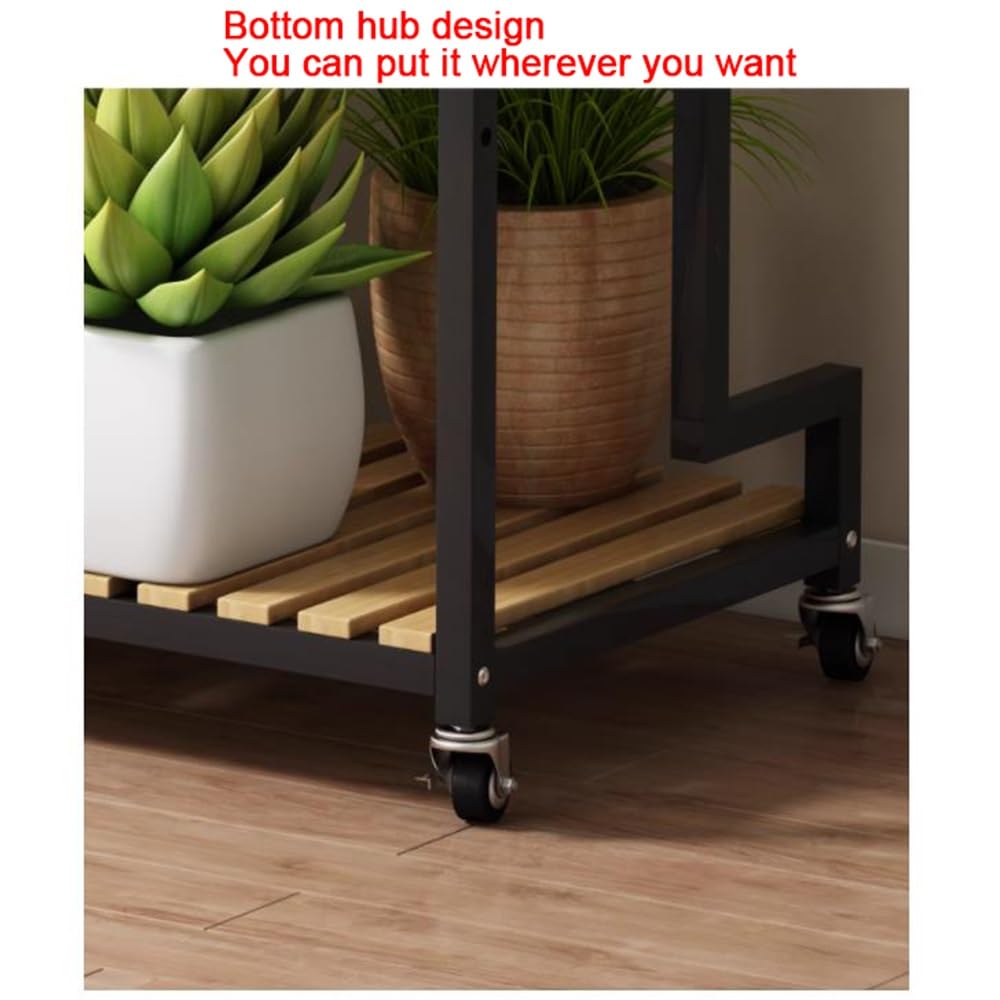 Portavasi in Legno A 3 Ripiani, Portavasi A Scala, Portavasi Indipendente,Black-80Cm