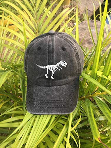 Waldeal Boys Printing Skeleton Dinosaur Baseball Hats Adjustable Kids Dad Caps Gifts Black #TOP6