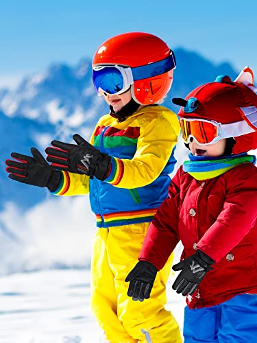 Image of Geyoga 4 Pairs Winter Kids Ski Gloves Boys Girls Windproof Waterproof Warm Snow Gloves for Children Toddler Snowboard