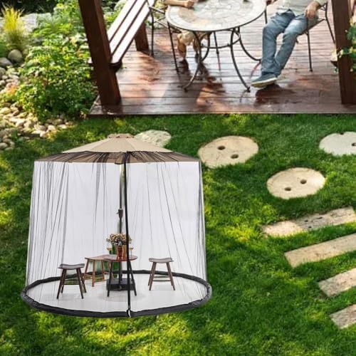 Sombrilla ajustable contra insectos de 300 cm con entrada de cremallera protectora 4