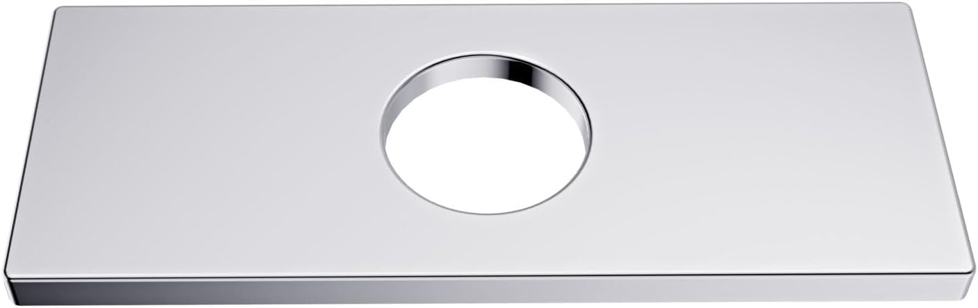 Bath Royale Pasha Luxury Bathroom Sink Faucet Single Control - with Deck Plate & Drain Bundle, All Metal, Easy Install, Polished Chrome