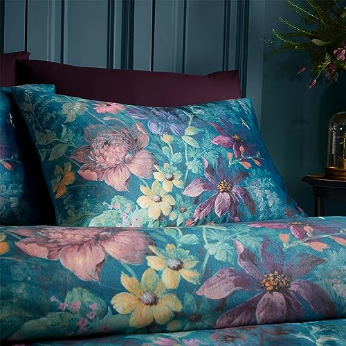 Catherine Lansfield Bridgerton Romantic Floral Single Duvet Cover Set including Pillowcase Teal - Image 3