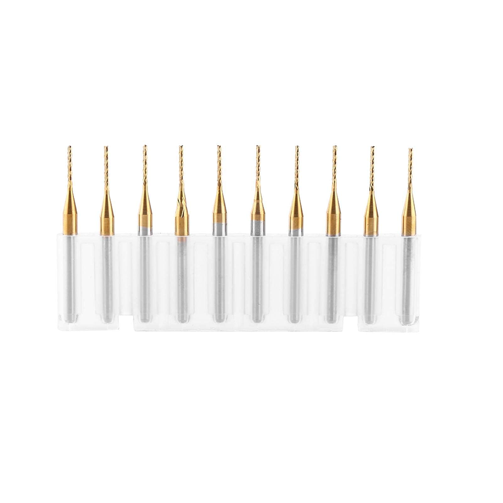 Akozon 10pcs Fraise CNC 3.175mm *1mm RevêTement en Carbure de TungstèNe Et Titane Outil de Coupe Foret Tige Droite Fraise pour Sculpture Gravure