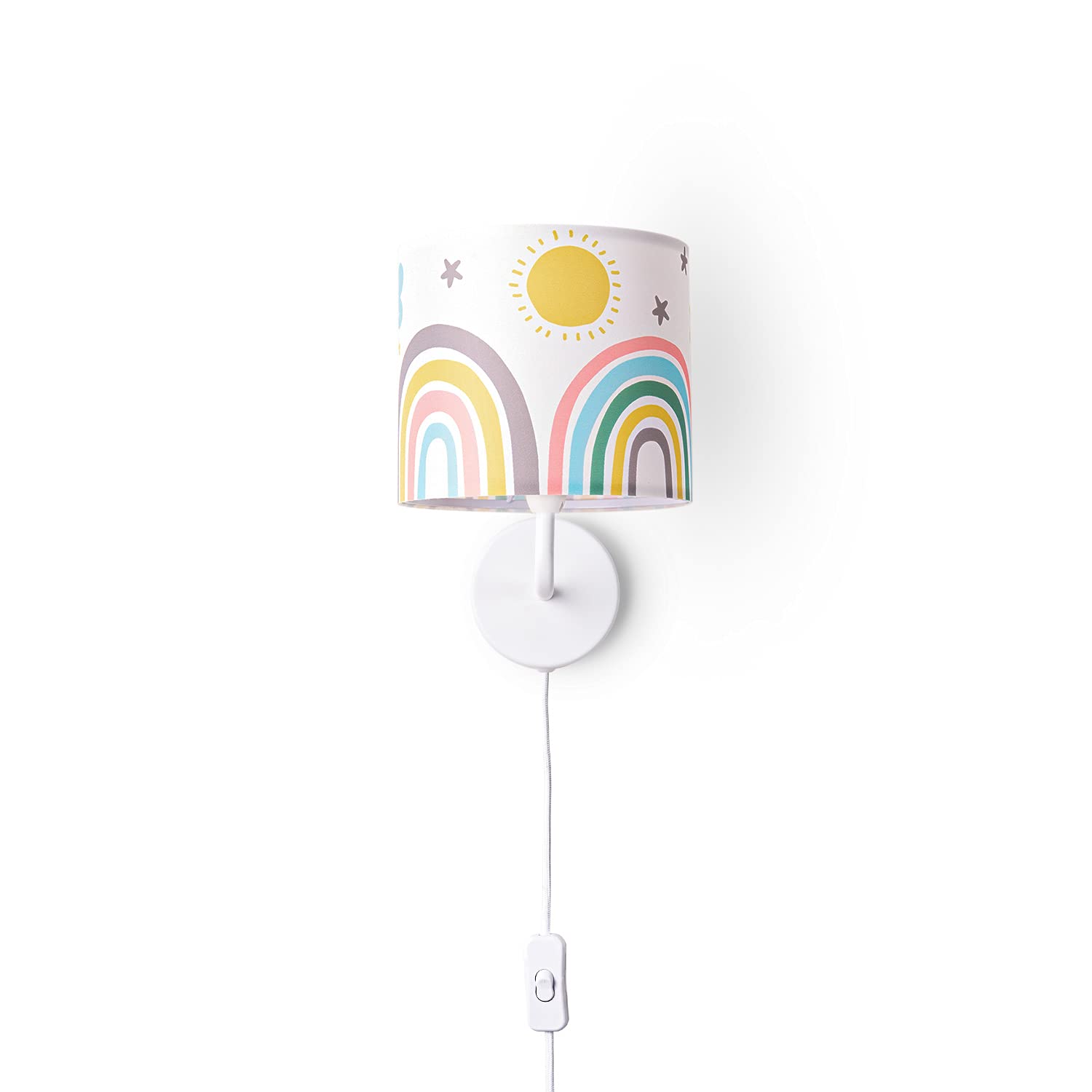 Paco Home Lampada Da Parete Cameretta Dei Bambini Colorata E14 Quadri Arcobaleno