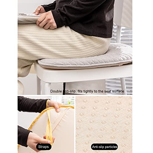 Cojín antideslizante para silla con funda lavable de algodón suave 4