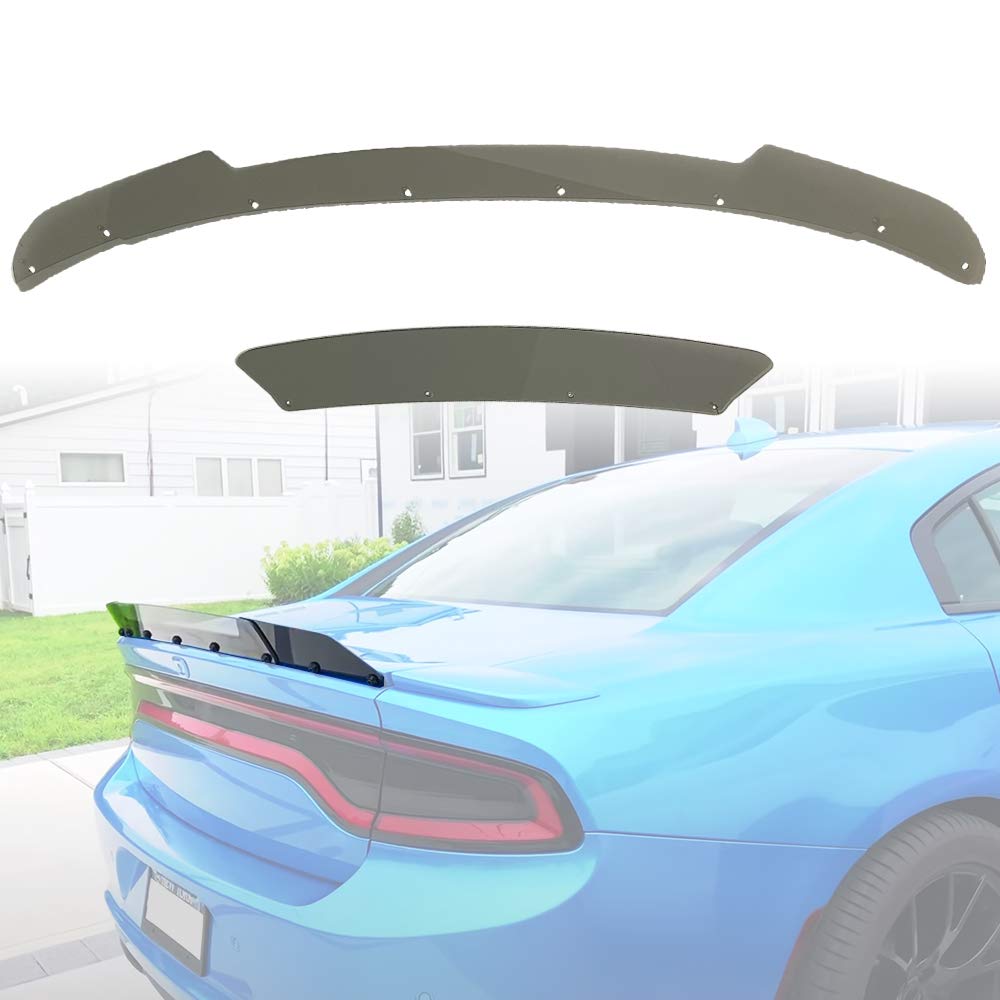 GaofeiLTF 2 Piece Wicker Bill Spoiler Fits for 2015+ Charger SRT Hellcat Scat Pack Add-on Type Rear