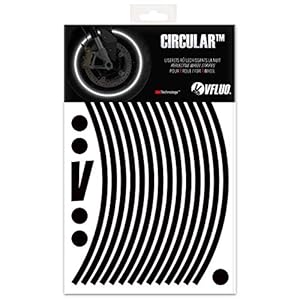 VFLUO CIRCULAR™, kit retroreflecterende velgstroken voor motorfietsen (1 wiel), 3M Technology™, Lint van normale breedte: 7 mm, Zwart