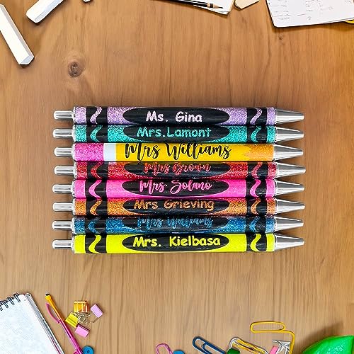 image for ipetlive Custom Cute Black Ink Ballpoint Pens Metal Retractable Glitte