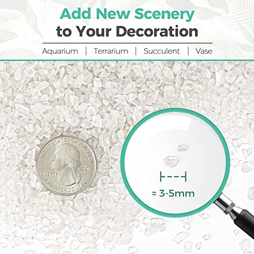 Image of T4U Tumbled Chips Stones Crushed Crystal Quartz 2 LB, Irregular Shaped Gravels Pebble Healing Stones, DIY Smoothed Rocks for Potted Plant,Resin Art,Vase Fillers Aquarium Gravel Rocks (Clear)