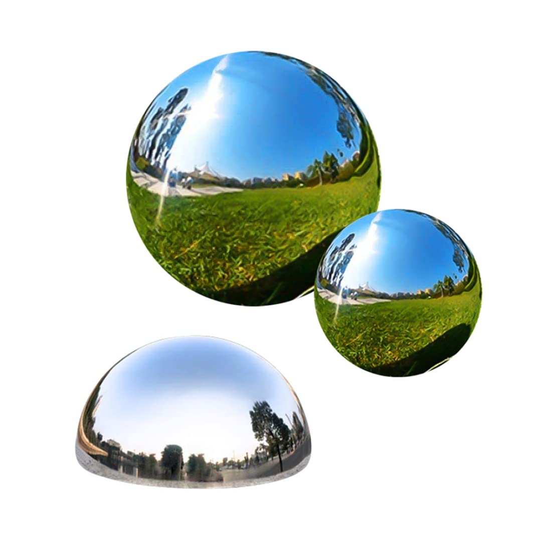 Gazing Balls, 6pcs Miroir en Acier Inoxydable Boules Creux polies, étang Flottant Gazing sans Couture, sphère réfléchissante du Paysage du Jardin pour décoration de Jardin étang de Jardin