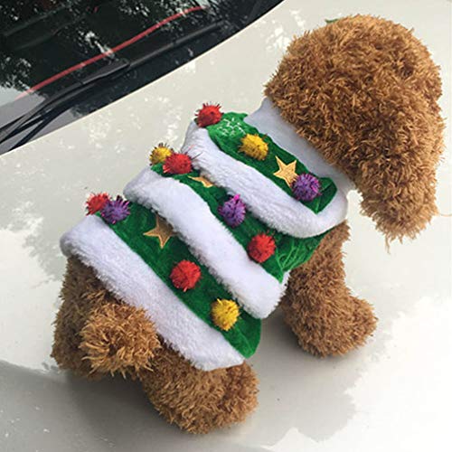 iplusmile Christmas Tree Dog Costume Warm Pet Hoodie Dress for Winter Party Photo Shoot Comfortable Dog Clothes - Image 2