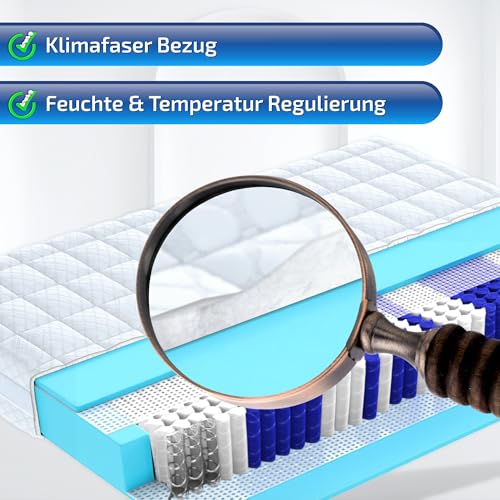 Matratzen Perfekt 9-Zonen Taschenfederkern Hamburg Deluxe 180x200 H4 Höhe 23 cm hoher Punktelastizität waschbarer Bezug (60°C) – Bild 7