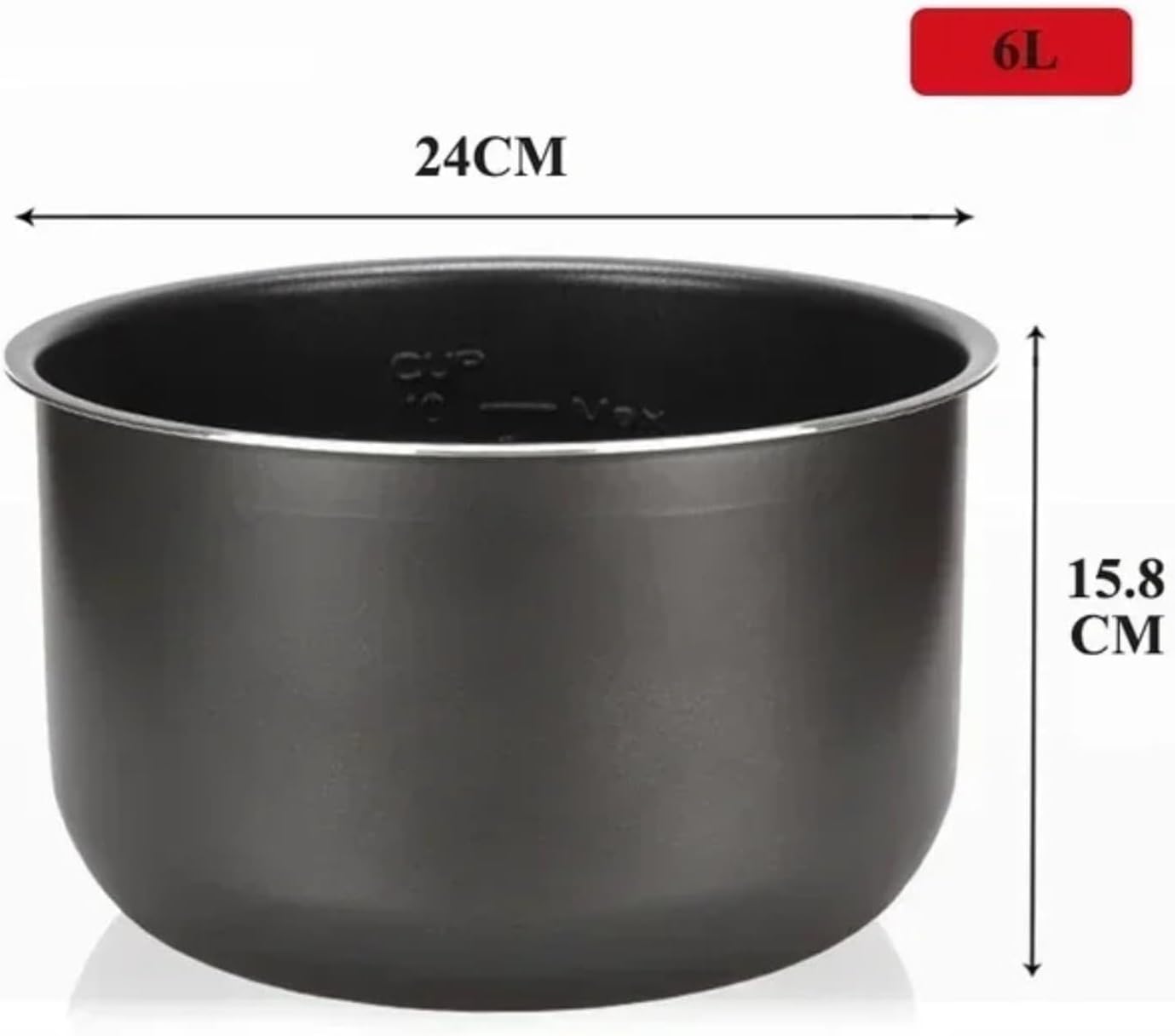 Electric Pressure Cooker Liner, 4/5/6L Non-Stick Rice Pot, Black Crystal Inner Accessories, Compatible With Midea Cookers Replacement(6L)