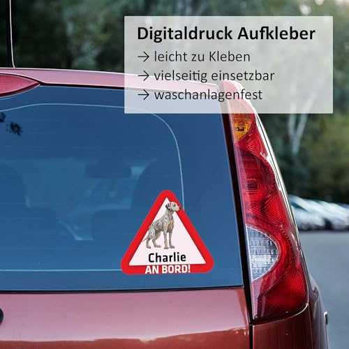 Indigos UG - Namensaufkleber Hund - Dobermann - Aufkleber mit Namen & Wunschtext - individuell personalisiert - Auto - Motorrad - LKW