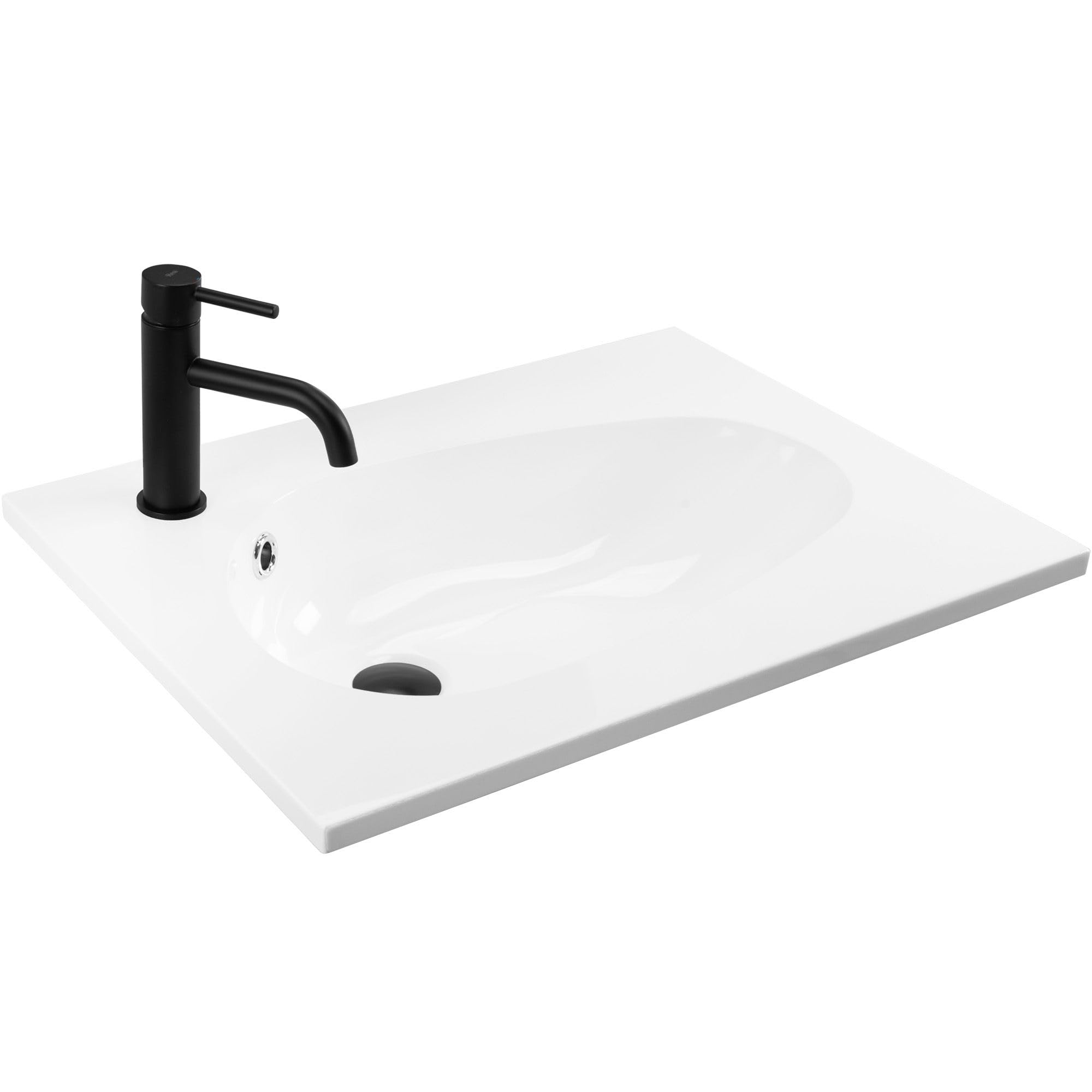 Vasque à encastrer SELENA 60 lavabo salle de bain blanc 61 cm