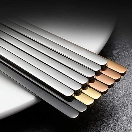 Set di bacchette riutilizzabili in acciaio inox, lavabili in lavastoviglie, bacchette in metallo per casa e viaggi