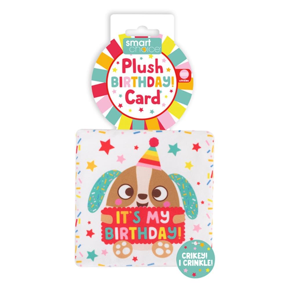 YöL Birthday Card Soft Plush Pet Toy Dog Puppy Gift Crinkle Effect Stimulating