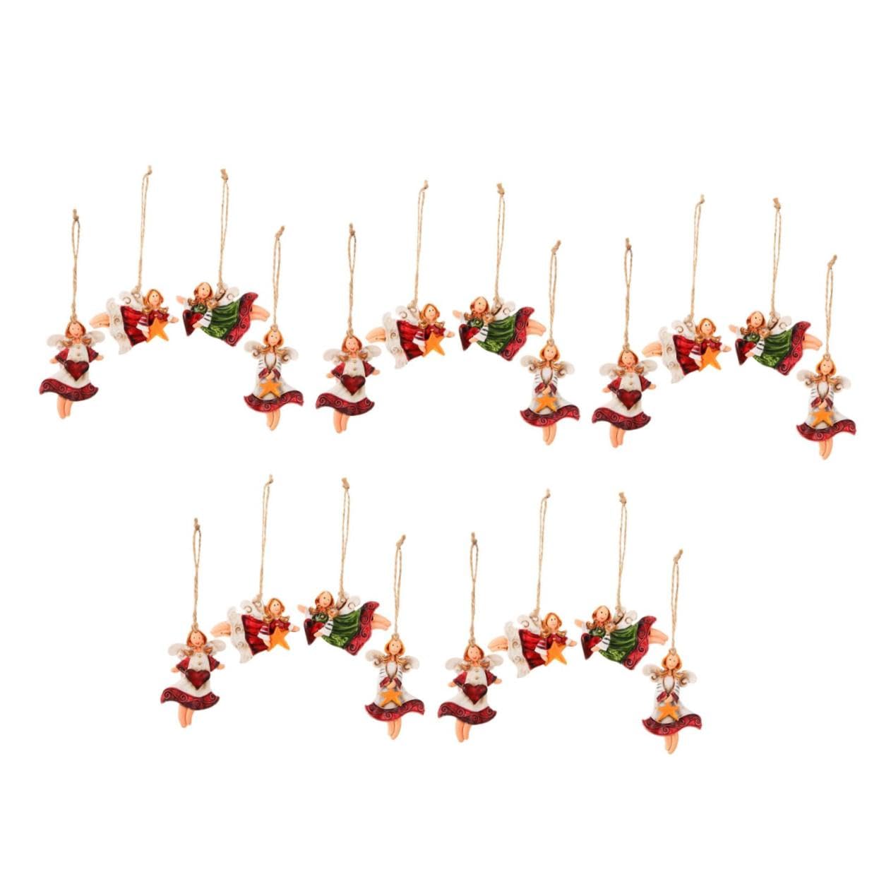 Amosfun 5 Juegos Colgante Ángel De Navidad Christmas Tree Decorations Navideños Christmas Decor Colgantes del Árbol De Navidad Colgante De Ángel Resina 4 Uds * 5