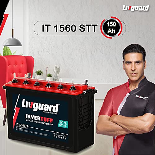 Image of Livguard INVERTUFF IT 1560STT 150Ah Recyclable Tall Tubular Inverter Battery for Home, Office & Shops (Black & Red)