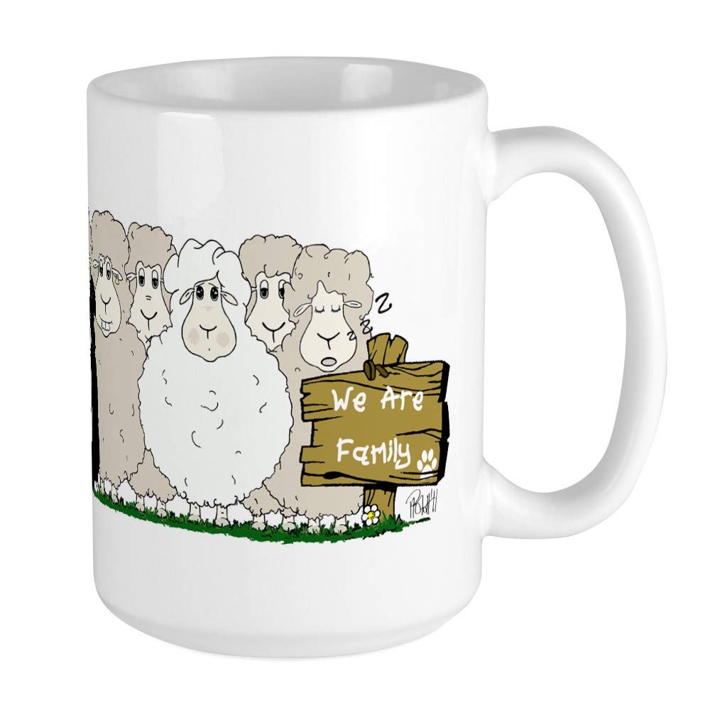 CafePress Sheep Family Large Mug Mugs 15 oz (444 ml) Ceramic Coffee Mug