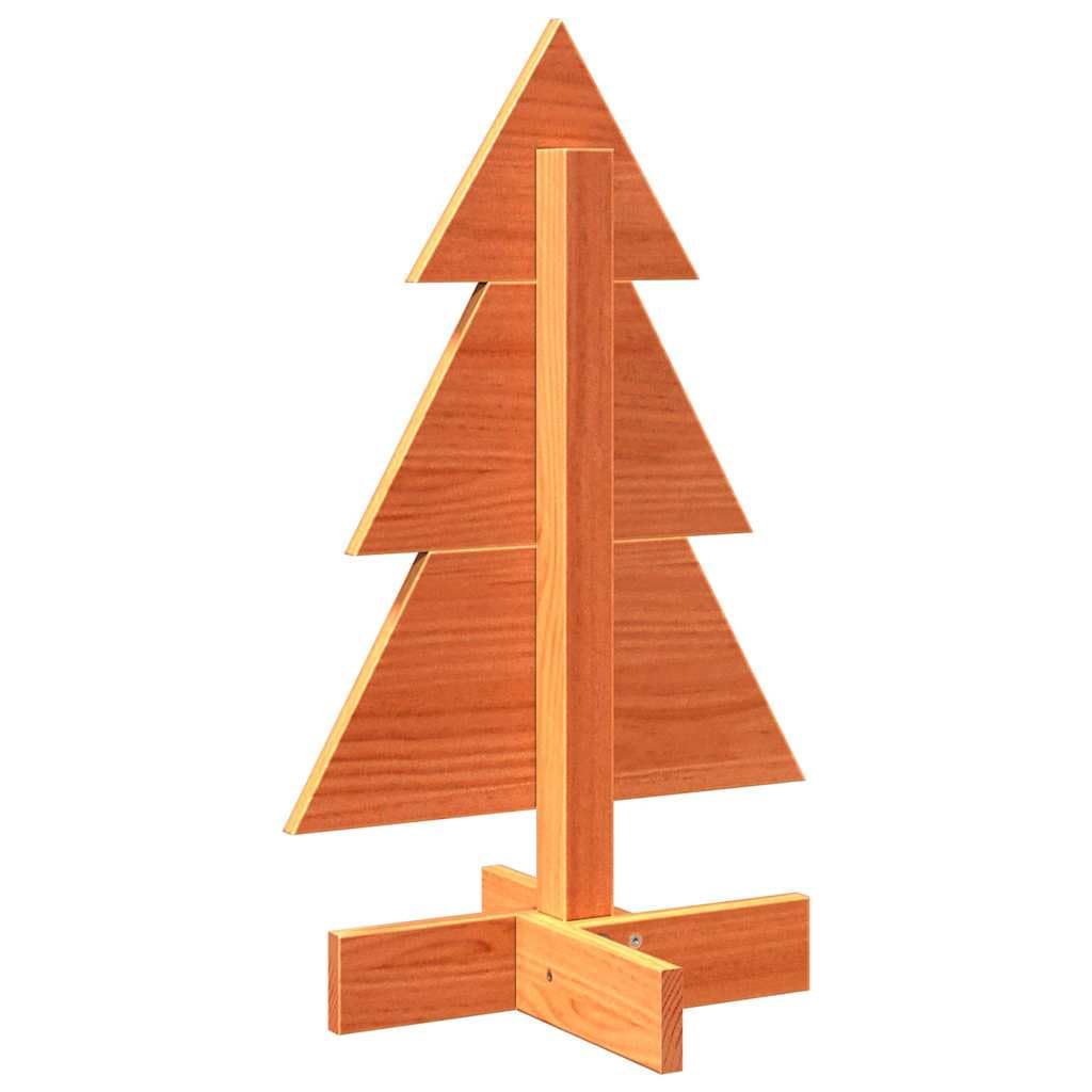 Choinka do dekoracji, woskowobrązowa 60 cm, lite drewno sosnowe, rustykalny urok do domu i biura, indywidualna aranżacja, stabilna podstawa, idealna do dekoracji świątecznych wewnątrz