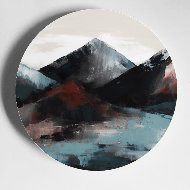 Mountains 10-inch Ceramic Plate for Wall Display or Tabletop, with Stand & Hook DP-540441749