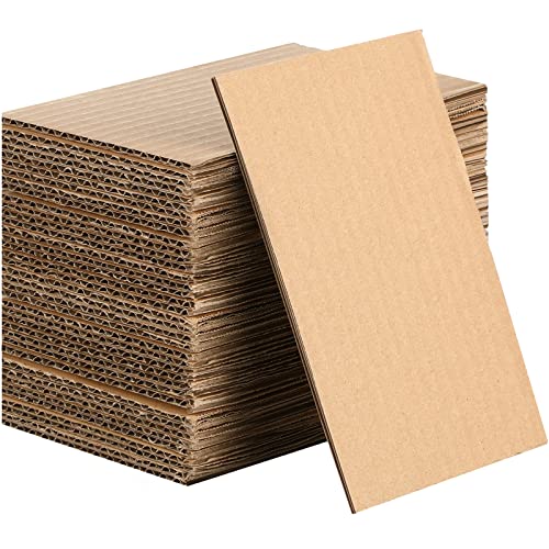 Image of 50 Pack Corrugated Cardboard Sheets Flat Hard Cardboard Inserts Back to School Classroom Supplies Flat Squares Separators for Shipping, Mailing, Packing, Art Projects, DIY Crafts(4 x 6 Inch,Brown)