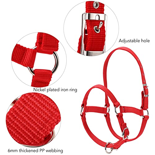 6 mm Verdikte paardenkop kraag verstelbare veiligheid halter brughoofdkollar (Color : Red S) - Afbeelding 4