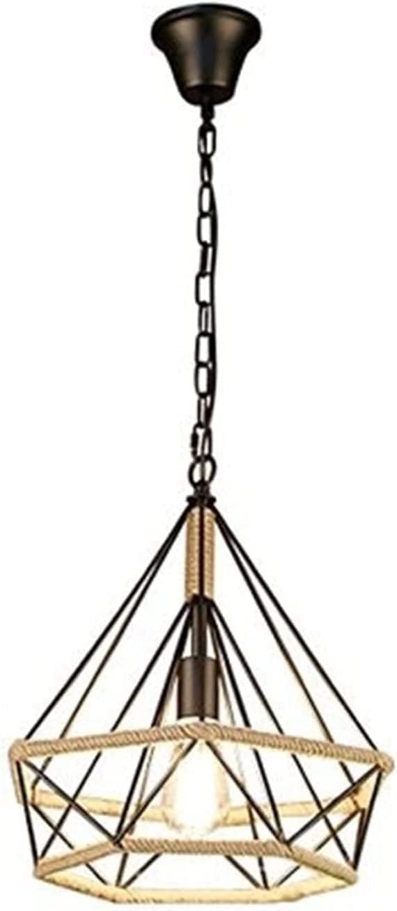 Industrial Hemp Rope Hanging Light Fixture - Vinta Chlier for Villa Decor - Ceilindant Lamp, Rustic Home Lighting, SLE Interior Illuminat