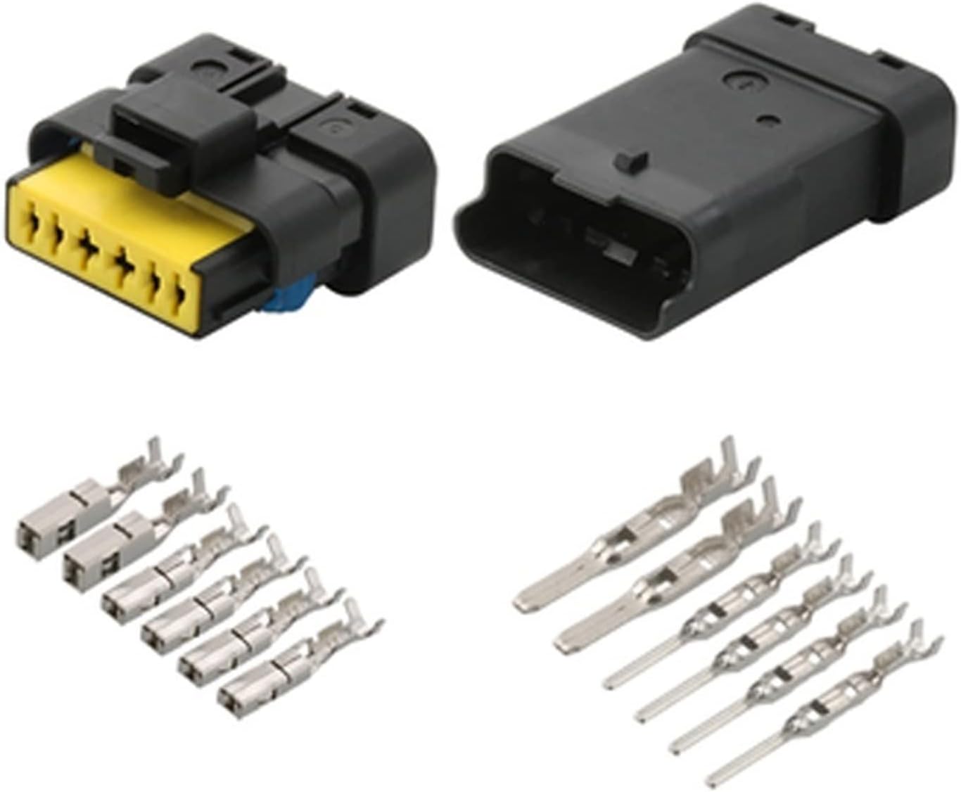 Yige Store 1/5/10/20/50 Sets 6 Pin Car Throttle Valve Plug Waterproof Wiring Electrical Connector with Pigtail Fit for Renault Peugeot Citroen (Color : 6p Female Male, Package : 50 Sets)