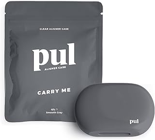 PUL Clear Aligner & Retainer Case Compatible with Invisalign, Pul Tool, Retainers, Dentures, Mouthguards, Nightguards, & Floss Picks - Secure Magnetic Closure for Slim, Sleek Durable Design (Gray)